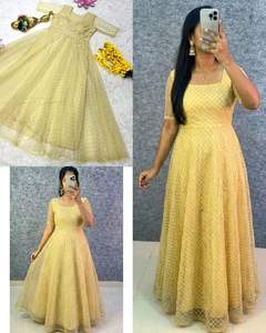 Vestidos Anarkali de tela de red listos para usar, estilo indio, con bordados, modernos, para fiestas y festivales, colección de vestidos para mujer - Product Image 2