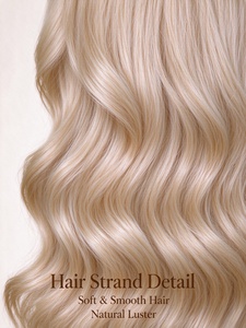 Champagne Gold Long Wave Synthetic Fiber <b>Wig</b> Soft Shiny Voluminous Piece for Daily Wear - Product Image 6