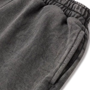 Pantalones de chándal oversize para hombre, diseño personalizado, color gris oscuro, lavado ácido, doble cintura, acampanados, para invierno 2026 - Product Image 5
