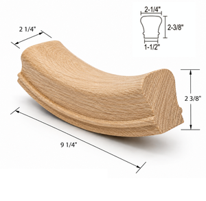 Connecteur de main courante en bois, style traditionnel, pour rampe d'escalier, 60 degrés, largeur 2-1/4 pouces, en bois dur durable - Product Image 2