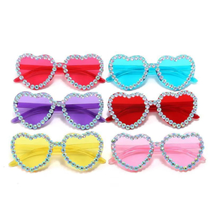 Gafas de Sol Hechas a Mano con Forma de Corazón 2025, Gafas de Sol Unisex con Diamantes de Imitación, Color Degradado Personalizado, Gafas de Fiesta - Product Image 3