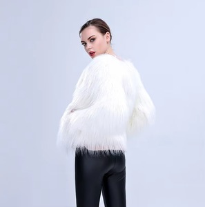 White Faux <b>Fur</b> Plus Size Women Winter Coat Long Sleeve Open Front Casual Outerwear for Party Holiday - Product Image 6