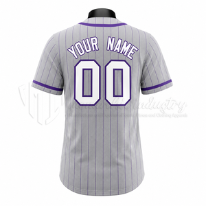 Camiseta de Béisbol Sublimada Personalizada, 100% Poliéster, Uniforme de Equipo con Rayas, OEM ODM, Secado Rápido, Transpirable - Product Image 2