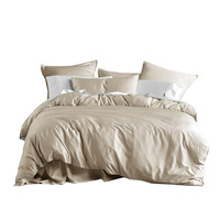 Ensemble de literie en tissu de bambou de haute qualité 200TC, couleur unie, respirant, doux, ensemble de draps