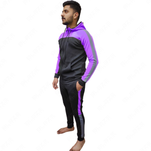 Venta al por mayor OEM gimnasio chándal conjunto con capucha patrón sólido impreso 100% algodón secado rápido transpirable Jogger trajes - Product Image 4