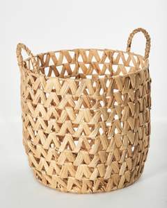 Handmade Foldable Bamboo Water Hyacinth Storage <b>Basket</b> Eco-Friendly Modern Design Multifunctional Multi-Purpose Laundry Storage - Product Image 6