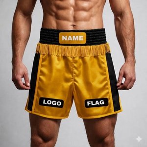 Wholesale Custom Satin Athletic Shorts Breathable Elastic Waist Gym Fitness Sports Trunks <b>Red</b> Fringed Tassel Custom Teamwear - Product Image 4