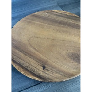 New Arrival Round Wooden Lazy Susan Serving <b>Plate</b> Handmade Minimalist Design Solid Color Polished Finish - Product Image 5