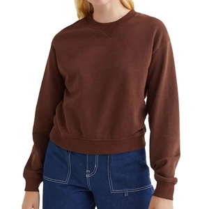 Women sweatshirt fashionable crewneck pullover soft fleece long sleeve & stylish casual wear winter outfit comfortable everyday - Product Image 1