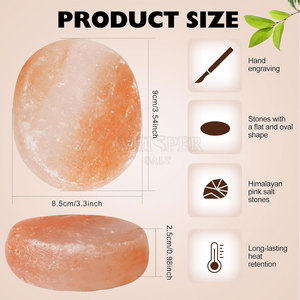 Piedra de Masaje de Sal del Himalaya Natural, Piedra de Spa para Relajación Corporal, Herramienta de Terapia de Masaje con Piedras Calientes - Product Image 2