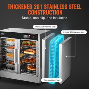 Hot Box Gabinete de calentamiento de pizza de concesión de 4 niveles Calentador de alimentos con bandeja de agua para temperatura óptima Equipo de retención en caliente - Product Image 5