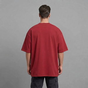 T-shirt Homme Oversize Hip Hop 100% Coton Bicolore Personnalisé à Épaules Tombantes, Logo Sérigraphié Sur Mesure, Coupe Ample Anti-Plis - Product Image 2