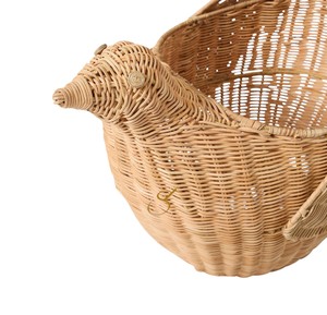 Sparrow Bird <b>Wicker</b> Rattan Basket Open Top Woven Decorative Animal Toy Storage Organizer Case Nursery Floor <b>Bin</b> - Product Image 2