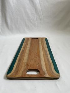 เขียงไม้เอนกประสงค์เคลือบอีพ็อกซี่สำหรับเตรียมอาหาร เขียงไม้เนื้อแข็งคุณภาพพรีเมียมลายเรซิ่นริเวอร์ - Product Image 2