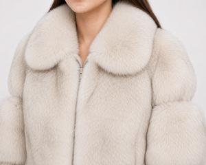 Veste en fausse fourrure ivoire de luxe pour femmes, manteau d'hiver en fourrure douce de qualité supérieure, vêtement d'extérieur élégant à col haut et fermeture éclair sur le devant, tendance - Product Image 4