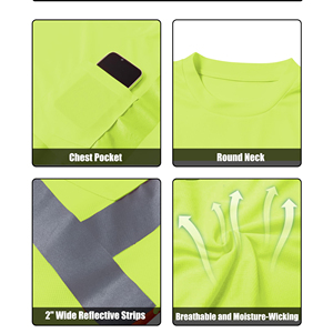 Camisetas Polo de Alta Visibilidad 100% Poliéster para Mecánicos de Minería, Ropa de Trabajo Reflectante de Seguridad para Construcción y Trabajo al Aire Libre - Product Image 5