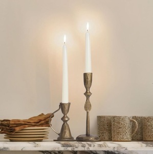 Ensemble de 2 bougeoirs modernes rustiques en aluminium moulé, écologiques, non toxiques, durables, imperméables, magnifiques décorations de Noël - Product Image 5