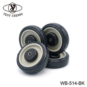 Roue de chariot de service en TPU noir 127 mm à roulement lisse pour chariots de ménage – Vente en gros - Product Image 5