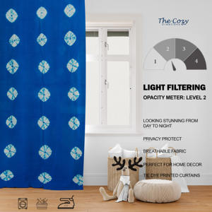 Rideau en coton teint à la main avec imprimé Tie-Dye, décoration de fenêtre pour appartement, villa, chambre d'hôtes, vente en gros Inde - Product Image 6