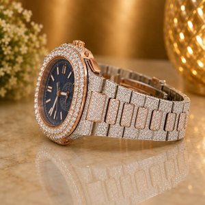 Montre de luxe unisexe en acier inoxydable sertie de diamants, mouvement à quartz, verre saphir, cadran à chiffres romains, 41 mm, fermoir caché, boîtier carré - Product Image 3