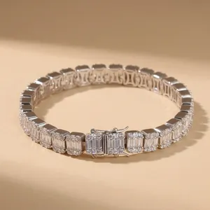 Luxury <b>Women</b>’s Tennis <b>Bracelet</b> 7 Inch 925 <b>Sterling</b> <b>Silver</b> | Four Prong Brilliant Lab Grown Diamond | IGI Certified Elegant Fine - Product Image 1