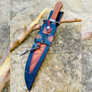 Cuchillo de Caza de Acero D2 Hecho a Mano Personalizado al por Mayor con Funda de Cuero OEM, Cuchillos de Supervivencia para Bushcraft y Camping - Product Image 2