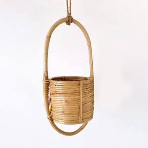 Panier à plantes en rotin naturel, support suspendu pour plantes d'intérieur, prix de gros, pots à fleurs - Product Image 3