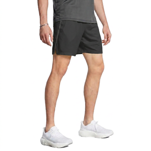 <b>Men's</b> Neon <b>Green</b> Quick Dry Sport <b>Shorts</b> With Side Elastic Waist Mid Length Knitted Polyester Athletic Training Wear - Product Image 4