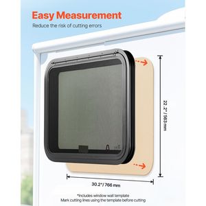 Anello di finitura per zanzariera oscurante per finestra camper 30'' L x 22'' A per pareti con spessore da 1 1/4'' a 1 13/16'', accessorio esterno per camper - Product Image 6
