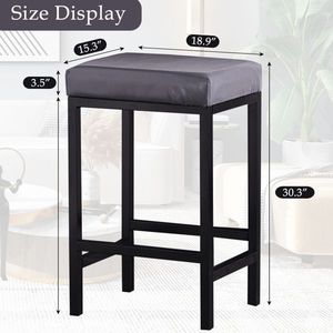 Sgabelli da Bar Moderni in Ecopelle Senza Schienale, Sedie Imbottite per Bancone o Isola, per Cucina, Bar o Uso Domestico - Product Image 4