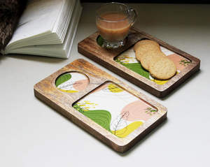 Vente en gros Plateau de service en bois imprimé écologique avec tiroir pour la maison Hôtel Restaurant Falak World Export Produit premium - Product Image 5