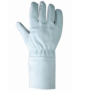 Gants de soudage en cuir blanc, longueur poignet, élastiques, style uni, usage quotidien, quatre saisons, blanc - Product Image 2