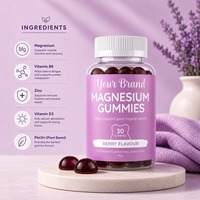 Gomitas de Magnesio de Marca Privada OEM con Sabor a Bayas Mixtas, Sin GMO y Sin Gluten, para la Relajación Muscular y el Apoyo al Estilo de Vida Activo