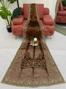 Indian Ethnic Fancy Designer Partywear Saree with Sequins Work for All Special Occasion and Function for Women Trendy Outfit - Product Image 5