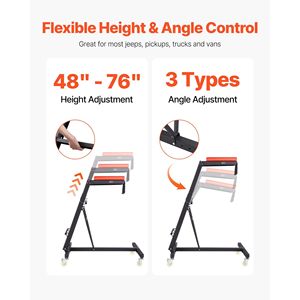 Chariot d'atelier automobile réglable de 126,1 cm à 192,1 cm de hauteur avec capacité de 181 kg et 4 roues pivotantes – Outil de réparation automobile robuste - Product Image 3