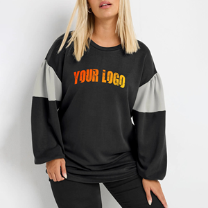 Sweatshirts de haute qualité pour femmes, logo imprimé sur mesure, col rond, sweat-shirt oversize pour femmes - Product Image 4