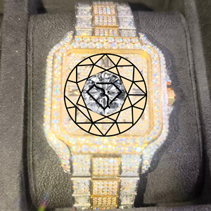 นาฬิกาเพชรโมอิสซาไนต์สุดหรู ประดับเพชรแบบ Iced Out นาฬิกาควอตซ์ VVS สี D เครื่องประดับฮิปฮอป นาฬิกาข้อมือสั่งทำพิเศษสำหรับผู้ชาย ของขวัญ - Product Image 5