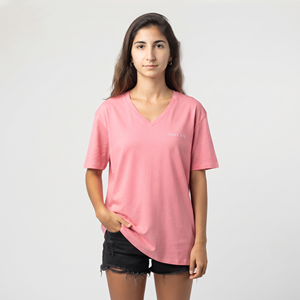 Camiseta Corta Holgada con Cuello en V para Mujer, Transpirable, Informal, de Algodón, Estilo Urbano, a la Moda - Product Image 1