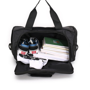 Bolsa Deportiva Oxford Negra Unisex con Asas Azules, Múltiples Compartimentos, Resistente al Agua, Mochila de Entrenamiento, Forma Rectangular - Product Image 2