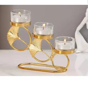 Portavelas votivo de diseño moderno con acabado dorado, portavelas de metal para velas de té, para decoración del hogar, accesorios para bodas, candelabro. - Product Image 1