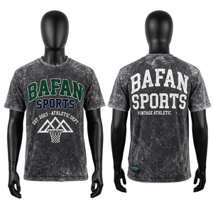 Camiseta de algodón suave de 180 g/m² con lavado ácido para hombre, estilo vintage, gris, con estampado personalizado, ajuste cómodo, 100 % algodón, corte holgado, estampada. - Product Image 1