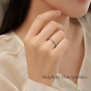 แหวนเพชรเม็ดเดี่ยวทองคำขาว 14K 0.15 กะรัต |   แหวนหมั้น Illusion Set สำหรับผู้หญิง |   ของขวัญเครื่องประดับชั้นดีสำหรับเธอในวันครบรอบ - Product Image 2
