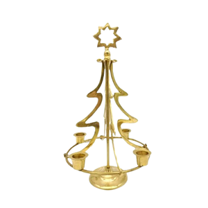 Home Decoration Metal <b>Advent</b> Holder Gold Color Christmas Tree Shaped <b>Candle</b> Holder for Living Room Decor Handmade - Product Image 1