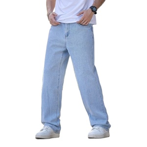 Trending Modern Ice Blue Mens Denim Jeans Eco Friendly Breathable Pant Vintage Style Retro Theme Size 28 to 40 - Product Image 1
