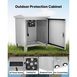 Armadio Aeratore per Laghetto da Esterno Resistente alle Intemperie con Ventola di Raffreddamento e Presa di Corrente CA 16.9 X 19.7 X 22.8 - Product Image 2