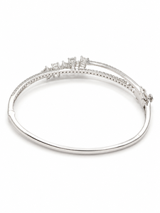 925 Sterling Silver Moissanite <b>Bangle</b> <b>Bracelet</b> For Women| Prong Setting |Octagon Square Round Gemstone| Dainty Jewelry Wholesale - Product Image 3