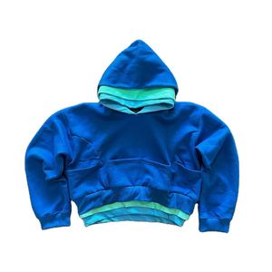 Sweat à capuche double couche rose pour homme, marque privée |   Logo personnalisé, étiquettes et emballages |   Sweat-shirt streetwear en gros - Product Image 5