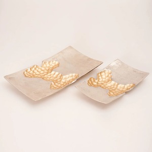 Tazón de Aluminio Hecho a Mano con Diseño de Hoja de Oro, Estilo Wabi Sabi, Vajilla para Regalo - Product Image 5