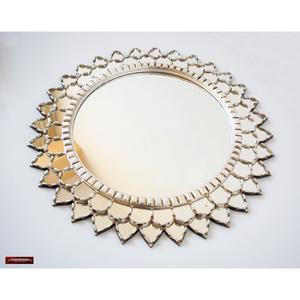 Espejo decorativo colgante de plata grande, arte de pared de 27,6 \ "para el Hogar, baño, sala de estar con acento peruano, decoración de pared - Product Image 5