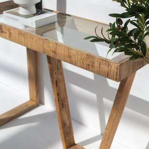 โต๊ะคอนโซลไม้ Vandana Lunaris Solace พร้อมท็อปกระจก ดีไซน์ทันสมัยตกแต่งด้วยไม้เนื้อแข็ง - Product Image 5